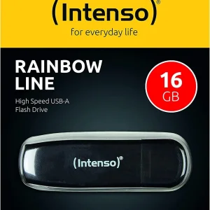 Pendrive Barato Intenso Rainbow Line Memoria USB 2.0 16GB, Negro
