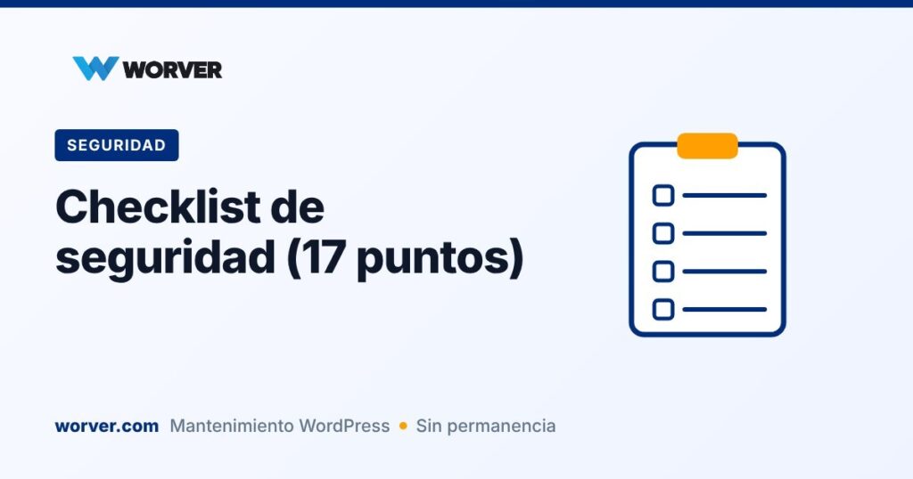 Checklist de seguridad WordPress para PYMEs (17 puntos)